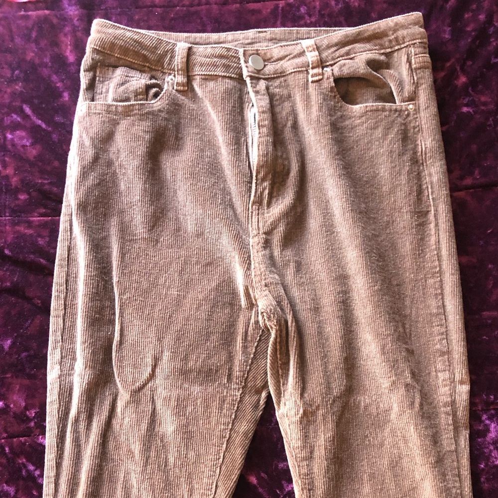 Brown velvet flare pants